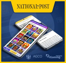 a picture showing the National Post and the best Ontario online casinos in Canada